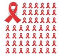 Lot de 50 Broches en Forme Ruban Rose Pins Octobre Rose Sensibilisation Cancer Du Sein Pins Épingles en Métal Badges avec Boucle Décoration Différentes Couleurs Campagne Caritative (50PCS Red)