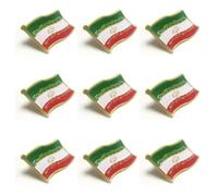Lot de 50 broches en métal émaillé avec drapeau de l'Iran - Emblème national pour vêtements, chapeau, costume, sac à dos, costume de fête ou cadeau souvenir