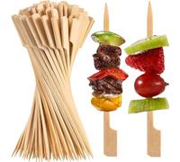 Lot de 50 brochettes en bambou pour apéritifs, cure-dents en bois de 9 cm, brochettes à cocktail pour boissons, cababs de fruits, mini bâtonnets alimentaires, saucisses, snacks, charcuterie