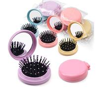 Lot de 50 brosses à cheveux rondes et pliantes de voyage - Mini peigne à cheveux compact - Taille de voyage - Massage des cheveux - Pour femmes et filles (5 couleurs)