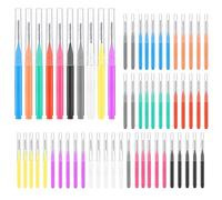Lot de 50 brossettes interdentaires souples en 6 tailles pour le nettoyage des dents, entre les dents, les appareils dentaires, le nettoyage de la bouche (10 couleurs)