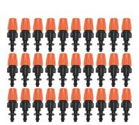 Lot de 50 buses de brume réglables avec crochet unique, pulvérisateur atomisant refermable, pour systèmes de refroidissement et humidification de jardin, buses d'arrosage en plastique