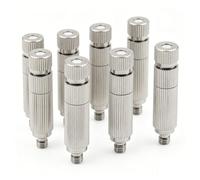 Lot de 50 buses de brumisation haute pression, 50 buses de brumisation en laiton filetées de 3/16", tête de pulvérisation anti-goutte pour système de refroidissement et 5 sections Orifice Dia 0.1mm