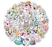 Lot de 50 Byunnie Boo autocollants en vinyle mignons pour bouteille d'eau, ordinateur portable, téléphone, bagages, autocollants de planche à roulettes pour adultes adolescents filles enfants