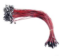 Lot de 50 câbles de commutation de réinitialisation d'alimentation avec fils rouges et noirs pour interfaces I/O de carte mère PC et remplacement des boutons dans les constructions informatiques (1 m)