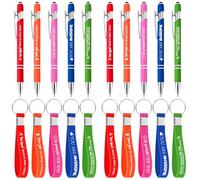 Lot de 50 cadeaux de reconnaissance des employés en vrac, y compris porte-clés en silicone, stylos avec capuchon à stylet, marque-pages et sacs, cadeaux de remerciement inspirants pour enseignants