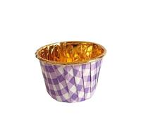 Lot de 50 caissettes à cupcakes en aluminium carreaux vichy, for muffins, mini-gâteaux, for fête mariage Caissette Muffins Papier(Purple)