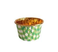 Lot de 50 caissettes à cupcakes en aluminium carreaux vichy, for muffins, mini-gâteaux, for fête mariage Caissette Muffins Papier(Green)