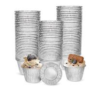 Lot de 50 caissettes à cupcakes en aluminium résistant à la chaleur pour muffins, tartes, tartes, pudding Yorkshire, fête - 195 ml