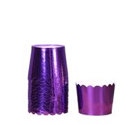 Lot de 50 caissettes à cupcakes en aluminium, résistantes l'huile, for décoration Noël, mariage, anniversaire Caissette Muffins Papier(Purple)