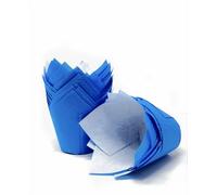 Lot de 50 caissettes à muffins en forme de tulipe Bleu