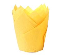 Lot de 50 caissettes à muffins en forme de tulipes résistantes à l'huile pour four et micro-ondes