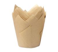Lot de 50 caissettes à muffins en forme de tulipes résistantes à l'huile pour four et micro-ondes