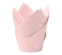 Lot de 50 caissettes à muffins sophistiquées en forme de tulipes - Résistantes à la graisse - Pour Noël, mariage, fête d'anniversaire