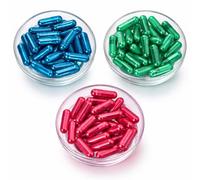 Lot de 50 capsules vides pour message secret - Gélule couleur Rouge, Verte ou Bleue - Pilules factices, lettres d'amour, petits objets, scrapbooking, créations DIY, cadeau saint valentin