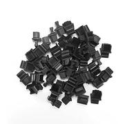 Lot de 50 capuchons anti-poussière RJ45 pour port Ethernet, commutateur réseau, fibre optique, connecteur RJ45 femelle, matériau silicone/TPE noir