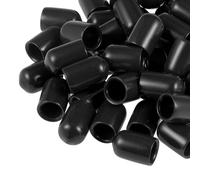 Lot de 50 capuchons ronds en caoutchouc - 8 mm - En vinyle PVC - Antidérapants - Pour vis et graisseurs - Noir