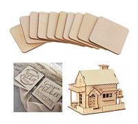 - Lot de 50 carr?s en bois brut ? 5 x 5 cm carr?s en bois pour bricolage, peinture, Scrabble, dessous de verre, pyrogravure, d?corations