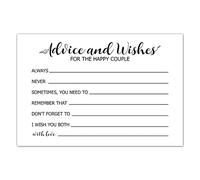 Lot de 50 cartes de conseils et de vœux pour couple heureux, Mr et Mrs, Mariés et mariés, cartes de conseils de mariage, parfaites pour une fête prénuptiale, un mariage, alternative au livre d'or de