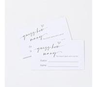 Lot de 50 cartes de jeu Guess How Many - 8,9 x 5,1 cm - Etra - Poids lourd - 50 kg - Papier cartonné de qualité supérieure - Fournitures de jeu pour fête prénatale - Design minimaliste