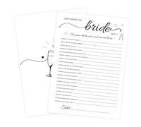Lot de 50 cartes de jeu pour fête prénuptiale 12,7 x 17,8 cm - Who Knows The Bride Best - Cartes de jeu amusantes pour fête prénuptiale
