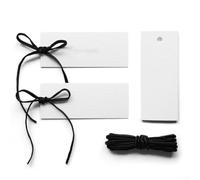 Lot de 50 cartes de nom de table blanches avec ruban en velours noir pour réceptions de mariage et affichage formel des noms de table à manger