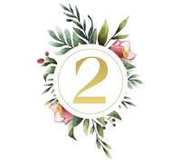 Lot de 50 cartes de numéro de table à motif floral aquarelle double face pour fête, mariage, événement, numéros de table, cartes de siège, signalisation de table 5 x 7