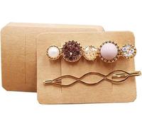 Lot de 50 cartes de présentation pour pinces à cheveux, nœud et épingle à cheveux en carton kraft pour accessoires de cheveux