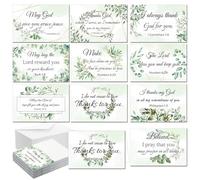 Lot de 50 cartes de remerciement religieuses chrétiennes avec enveloppe verset de la Bible pour encouragement, baptême, fête prénuptiale, fête prénatale, communion, funérailles