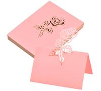Lot de 50 cartes de siège, numéros de table, cartes d'invités, baptême, marque-places, mariage, feuilles pliantes, nom, rose