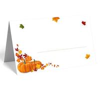 Lot de 50 cartes de table élégantes de qualité supérieure - 18 motifs au choix - 300 mg - 5,5 x 8,5 cm (un côté) - Cartes nominatives pour mariage, fête, baptême, communion (feuilles multicolores