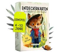 Lot de 50 cartes d'exploration pour enfants - Chasse au trésor en plein air et découverte de la nature I Jeu de recherche passionnant I Jeu éducatif & cadeau pour filles et garçons I Jeux à partir de