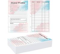 Lot de 50 cartes d'information client 14 x 21 cm - Fiches de profil client pour salon de coiffure, spa, coiffeur