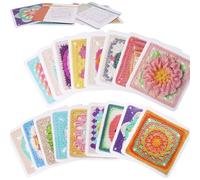 Lot de 50 Cartes Granny Square avec Photo au Crochet - Designs pour Couvertures Personnalisées pour Adultes Débutants