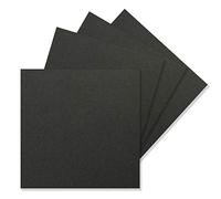 Lot de 50 cartes simples, carrées, 15 x 15 cm, noires, 240 g/m², vierges, idéales comme cartes postales et de bricolage, faites de carton artisanal argileux de qualité supérieure