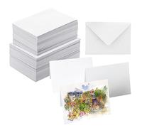 Lot de 50 cartes vierges aquarelles avec enveloppes, poids lourd, 100 % coton, 12,7 x 17,8 cm, pliables pour peinture ou fabrication de cartes