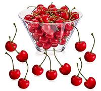 Lot de 50 cerises artificielles réalistes pour décoration de fête, maison, cuisine, armoire, photographie, jouet cognitif