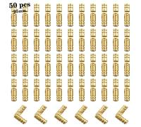 Lot de 50 charnières cachées en laiton pour bricolage de boîtes à bijoux artisanales Doré 25 x 5 mm