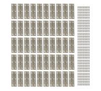 Lot de 50 charnières de porte en fer résistant de style vintage Charnière pliable à bout plat pour machine à coudre Table Armoire Tiroirs 58 x 19 mm (Bronze)