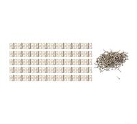 Lot de 50 charnières en laiton pour artisanat miniature, pour maisons de poupées et boîtes de rangement, dispose d'une installation sécurisée à 4 trous (argenté)