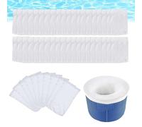 Lot de 50 Chaussette Skimmer Piscine,Chaussettes Skimmer Piscine avec Maillage Ultra-Fin,Nylon Élastique Lavable & Réutilisable,pour PanierSkimmer Filtre,pour les Débris et la Saleté Feuilles,Cheveux