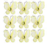 Lot de 50 chaussettes de Noël en maille pailletée et strass avec fil de fer Jaune 3 x 2 cm