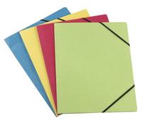 Lot de 50 Chemises 3 Rabats Neutre A4 avec Elastique Couverture Carte Recyclée Coloris Assortis