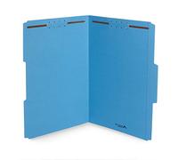 Lot de 50 chemises à fermeture bleu ultra résistantes, taille légale, dossiers avec attaches et onglets renforcés de coupe 13, durables à 2 griffes, conçus pour organiser les dossiers médicaux ou