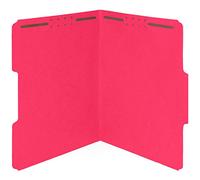 Lot de 50 chemises rouges à fermeture - Onglets assortis renforcés à coupe 1/3 - Durable 2 broches conçues pour organiser les dossiers médicaux standard, les dossiers des clients juridiques, les