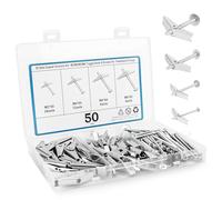 Lot de 50 chevilles à expansion en acier au carbone galvanisé et chevilles à expansion (M3/M4/M5/M6), chevilles à expansion assorties pour plaques de plâtre, murs creux, placoplâtre, plaques de fibres