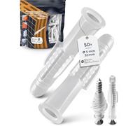 Lot de 50 chevilles Deko Meister décoratives transparentes de 5 mm pour vis de 3,5 à 4 mm - Chevilles universelles pour travaux de montage - Chevilles universelles pour béton, pierre massive, briques