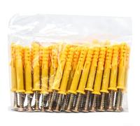 Lot de 50 chevilles d'expansion en plastique avec vis en nylon M6 pour le travail du bois et les projets de bricolage, fixations pour meubles, électroniques, construction (D)