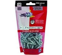 Lot de 50 chevilles et vis à visser vix VXTRDP50 RED HEAD G