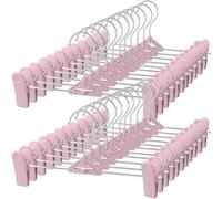 Lot de 50 cintres à Pantalons avec Clips en Plastique empilables pour Jupe pour Femme, Gain de Place (Rose, 30 pièces)